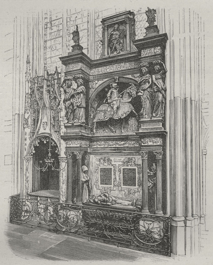 ROUEN. Tomb of Louis de Breze 1882 old antique vintage print picture